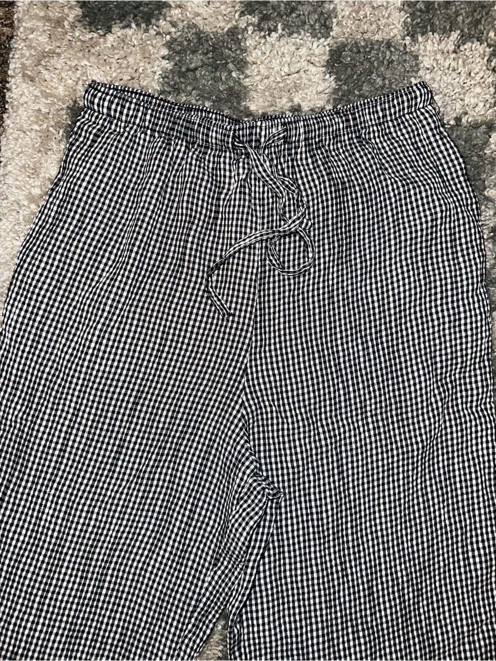 vintage Black & White Gingham Trousers
